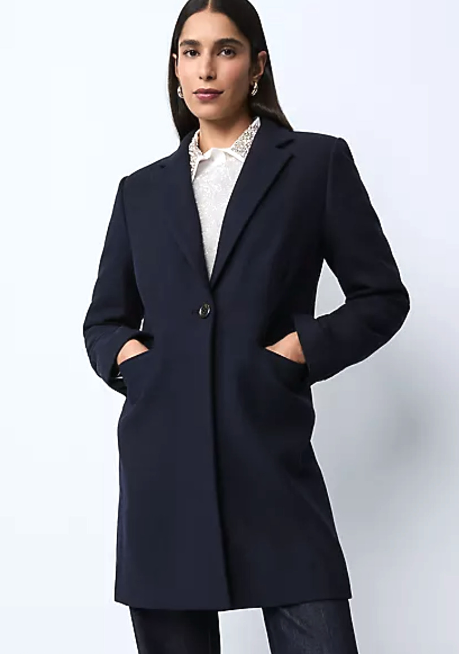 NEW ANN TAYLOR BLACK WOOL BLEND SHORT CHESTERFIELD COAT SZ S